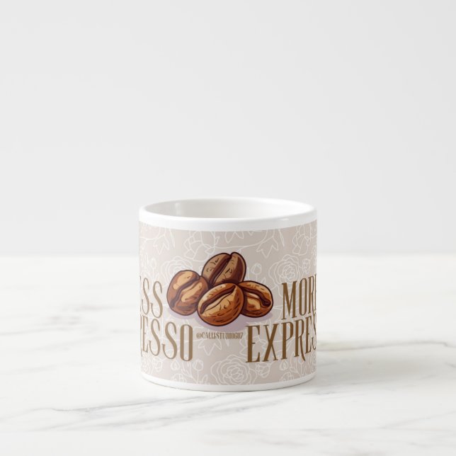 Less depresso more expresso quote espresso mug  (Front)
