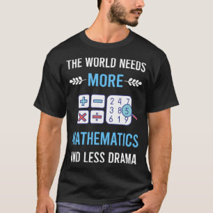 Less Drama Mathematics Math Maths T-Shirt