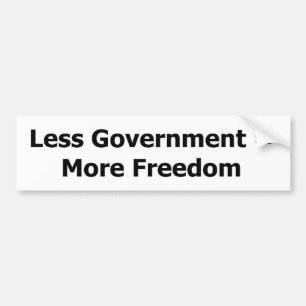 Less Government = More Freedom Bumper Sticker