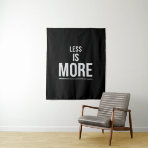 Less Is More Bold Minimalist Motivational Quote Tapestry