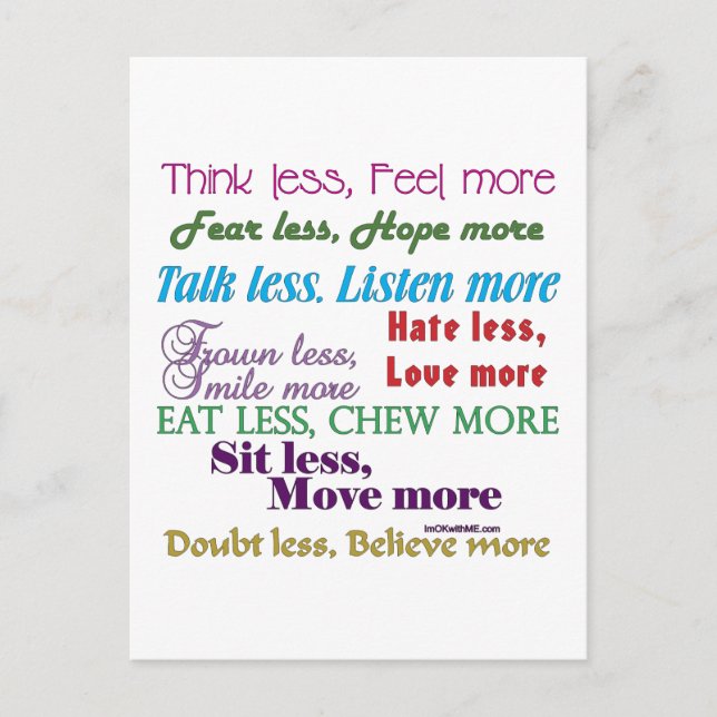 Less is More Postcard (Front)