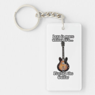 Less is more unless it's playing the guitar. brown key ring