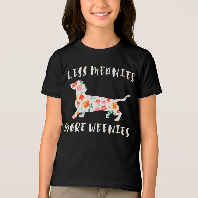 Less meanies more weenies Tri-Blend shirt (Front)