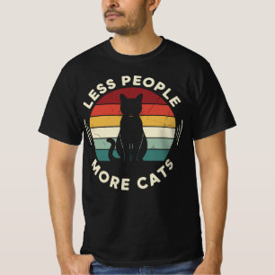 Less People More Cats   Funny Retro Cat Lover T-Shirt