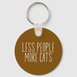 Less People More Cats Key Ring