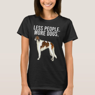 Less People More Dogs Borzoi Introvert T-Shirt