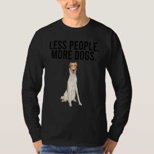 Less People More Dogs Borzoi Introvert T-Shirt