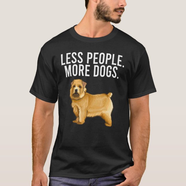 Less People More Dogs Norwich Terrier Introvert T-Shirt (Front)
