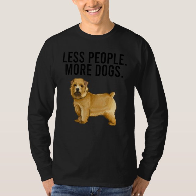 Less People More Dogs Norwich Terrier Introvert T-Shirt (Front)