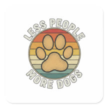 Less People More Dogs Sticker