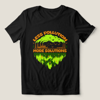 Less Pollution More Solutions Earth Day T-Shirt Tri-Blend Shirt