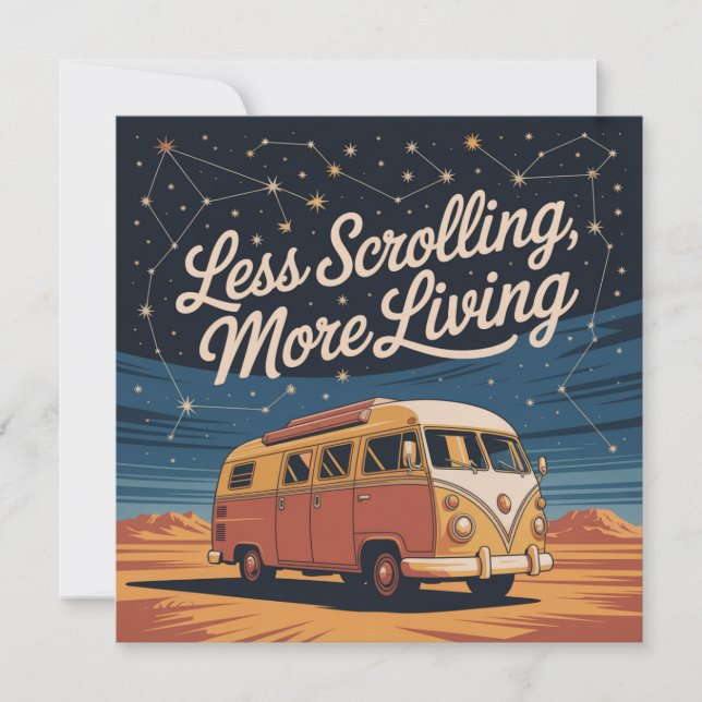 Less Scrolling, More Living Card (Front)