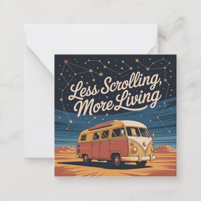 Less Scrolling, More Living Card (Front)