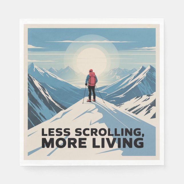 Less Scrolling, More Living Napkin (Front)