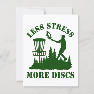 Less Stress More Discs Vintage Disc Golf Postcard