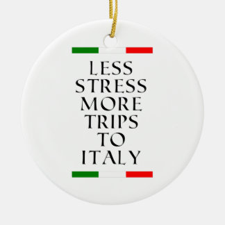 Less stress more trips to Italy!  Ceramic Tree Decoration