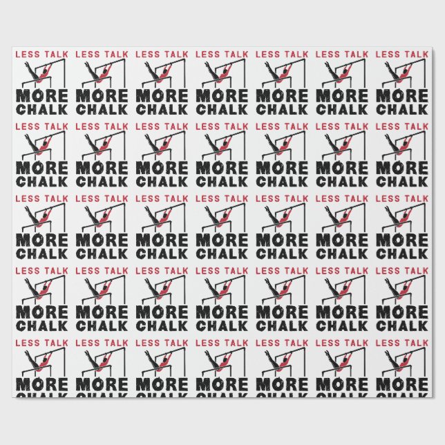 Less Talk More Chalk Gymnastics Wrapping Paper (Flat)