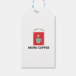 Less Talk More Coffee Stamp Illustration Gift Tags