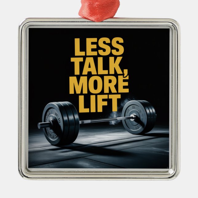 Less Talk, More Lift Metal Tree Decoration (Front)