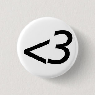 Less Than Three 3 Cm Round Badge