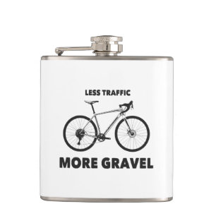 Less Traffic More Gravel Hip Flask