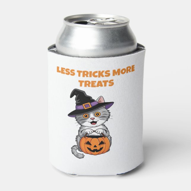 Less Tricks More Treats Halloween Gifts Classic T- Can Cooler (Can Front)
