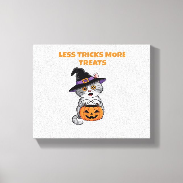Less Tricks More Treats Halloween Gifts Classic T- Canvas Print (Front)