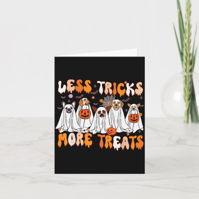 Less Tricks More Treats Soky Ghost Dogs Vet Tech  Card (Front)