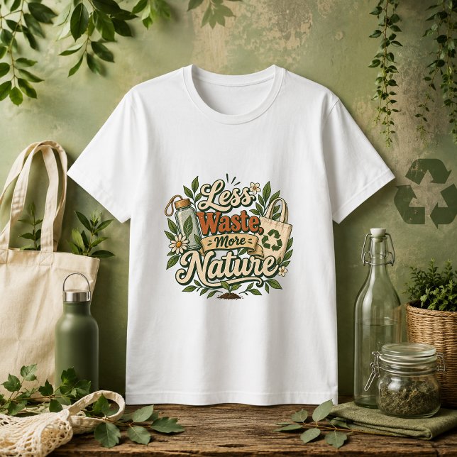 Less Waste More Nature quote T-Shirt (Creator Uploaded)