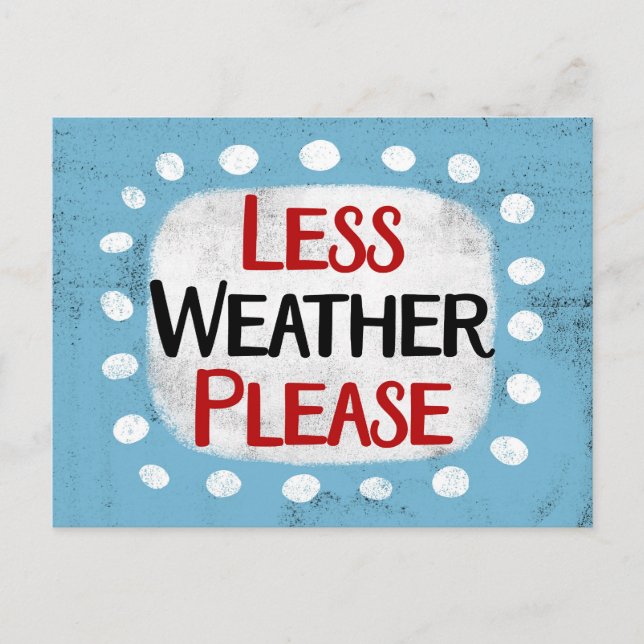 Less Weather Please Postcard (Front)