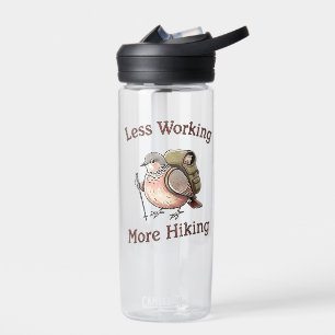 Less Working More Hiking Funny Hiking Dove Water Bottle