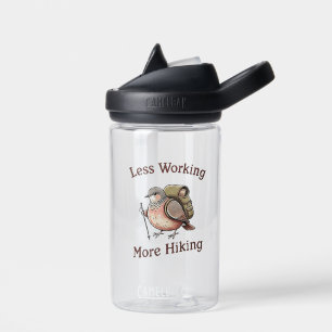 Less Working More Hiking Funny Hiking Dove Water Bottle