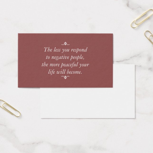 Less you respond to negative people | Brown-Red (Office)