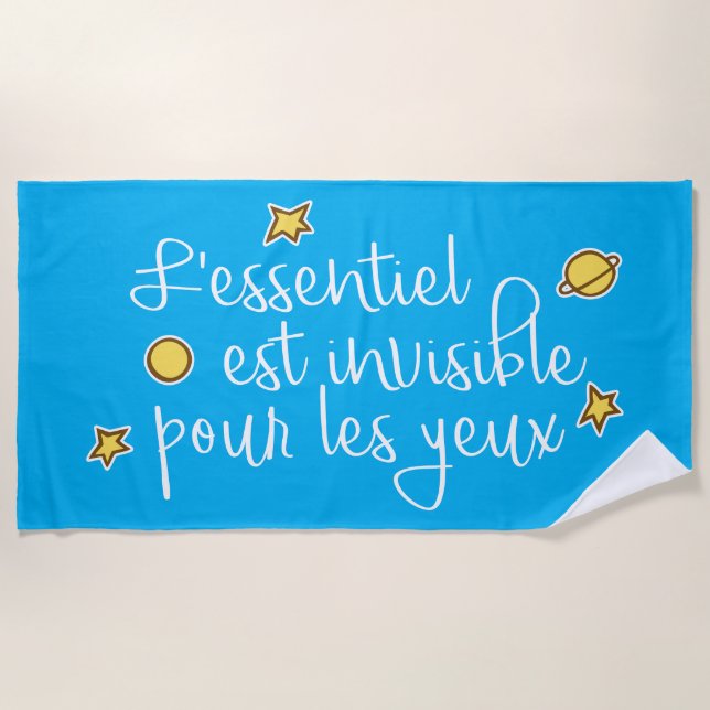 L'essentiel est invisible pour les yeux beach towel (Front)