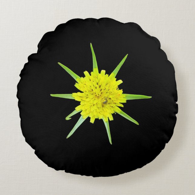 Lesser Goats-beard Wild Flower Round Cushion (Front)