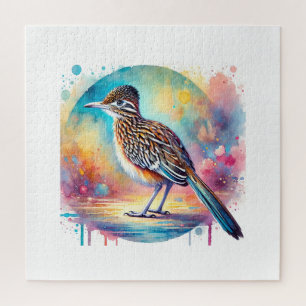 Lesser Roadrunner 030924AREF147 - Watercolor Jigsaw Puzzle