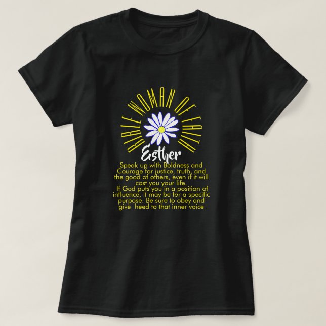 Lessons Fr Bible Women of Faith Esther Christian T-Shirt (Design Front)