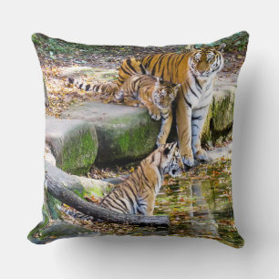 Lessons Of Life Mother Tiger And Cubs Cushion