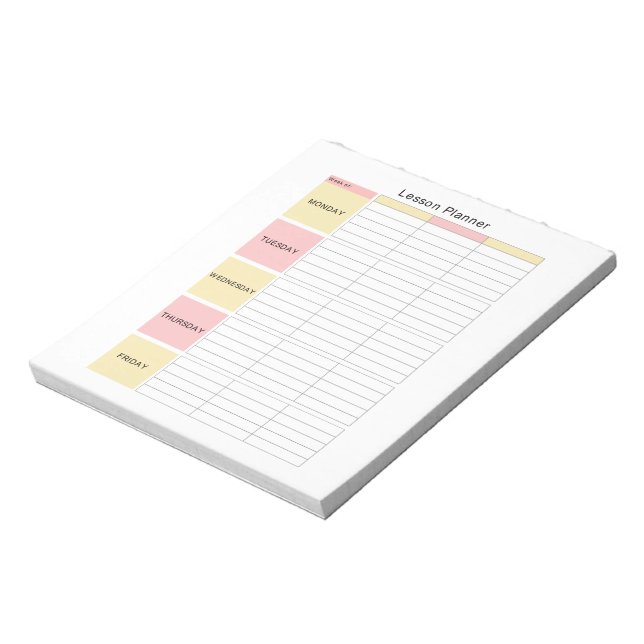 Lessons Planner Teacher Notepad (Rotated)
