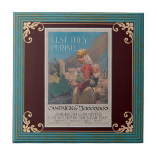 Lest They Perish Poster Ceramic Tile