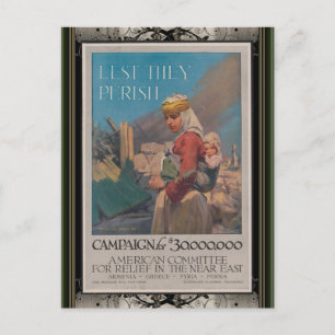 Lest They Perish Poster Postcard
