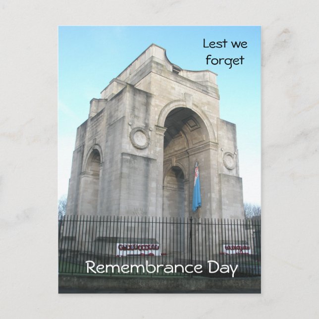 Lest we forget Remembrance Day Postcard (Front)