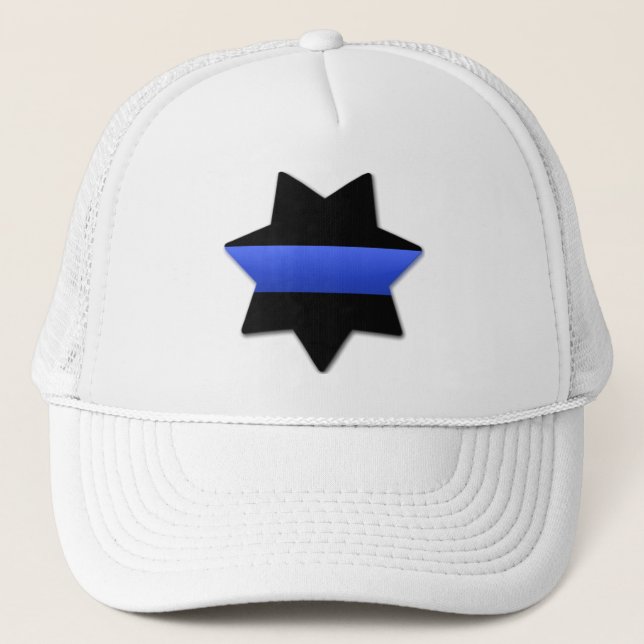Lest We Forget - The Thin Blue Line Badge Trucker Hat (Front)