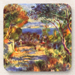 L'Estaque by Pierre Renoir, Vintage Impressionism Coaster