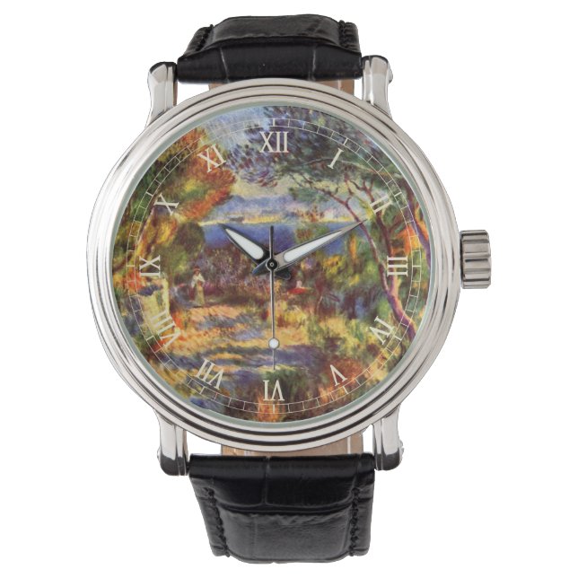 L'Estaque by Pierre Renoir, Vintage Impressionism Watch (Front)