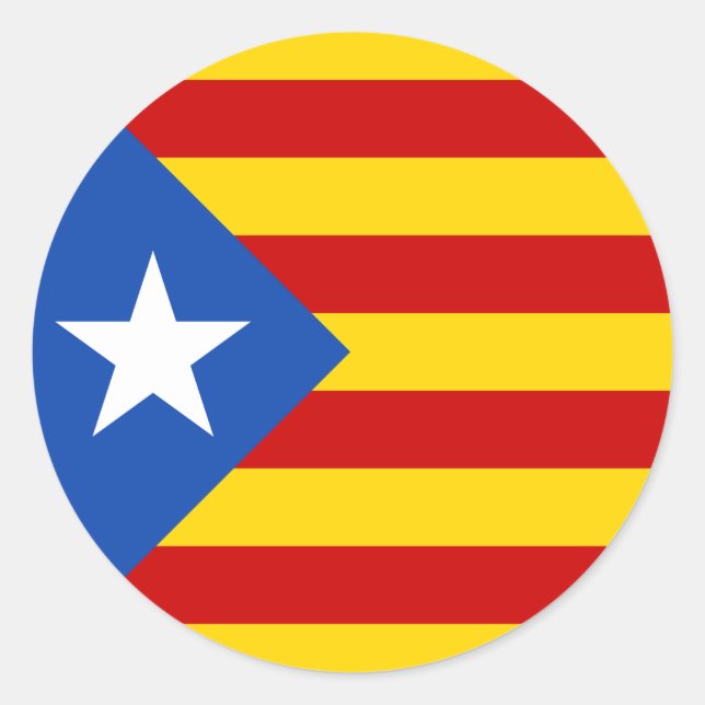 "L'Estelada Blava" Catalan Independence Flag Classic Round Sticker (Front)
