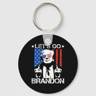 Let#39;s Go Brandon Pro Trump 2024 Flag Anti Joe B Key Ring