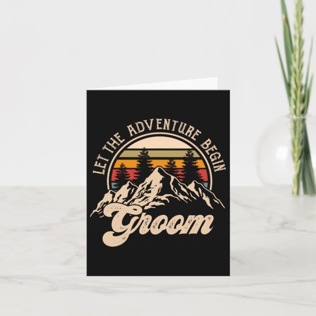 Let Adventure Begin Groom Couples Matching Wedding Card (Front)