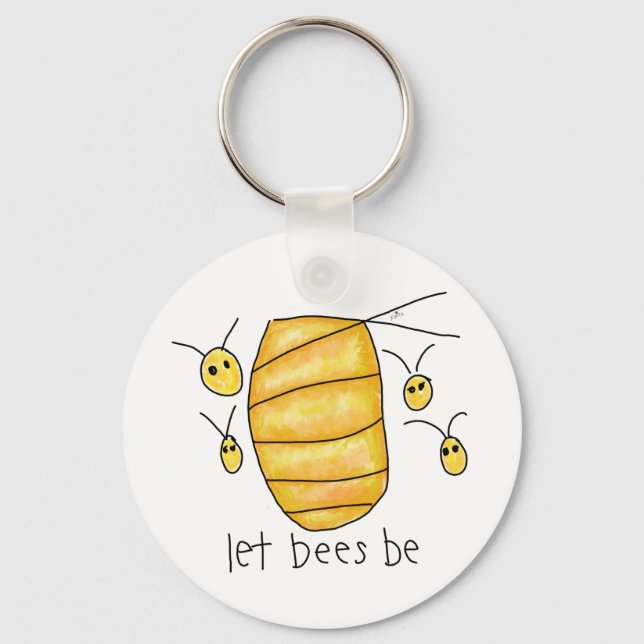 "Let Bees Be" Key Ring (Front)