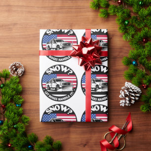 Let Doges Handle It Snow Ploughing Art Wrapping Paper